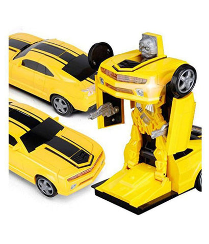 Darling Toys 2 in 1 Transform Robot Races Car Toy with Bright Lights and Music - Without Remote