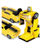 Darling Toys 2 in 1 Transform Robot Races Car Toy with Bright Lights and Music - Without Remote