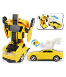 Darling Toys 2 in 1 Transform Robot Races Car Toy with Bright Lights and Music - Without Remote