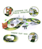 Dinosaur World Bridge Create A Road 142 Piece Flexible Track Playset with Toy Cars 2 Dinosaurs