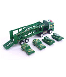 Military Trailer Children'S Toy Double-Decker Police Car + Tank