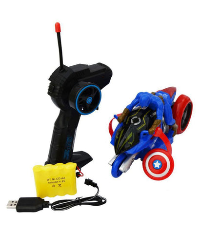 Planet of Toys 360° Caption America Avenger Stunt Bike with Shield for Kids, Children