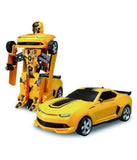 Robot Races Car Toy (Battery Operated) 2 in 1 Transform with Bright Lights and Music,(Multi-colour)